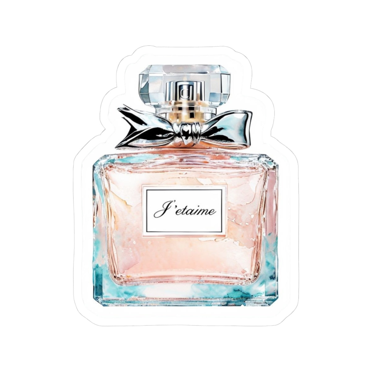 J’etaime Perfume Bottle Kiss Cut Sticker - French perfume, I love You sticker