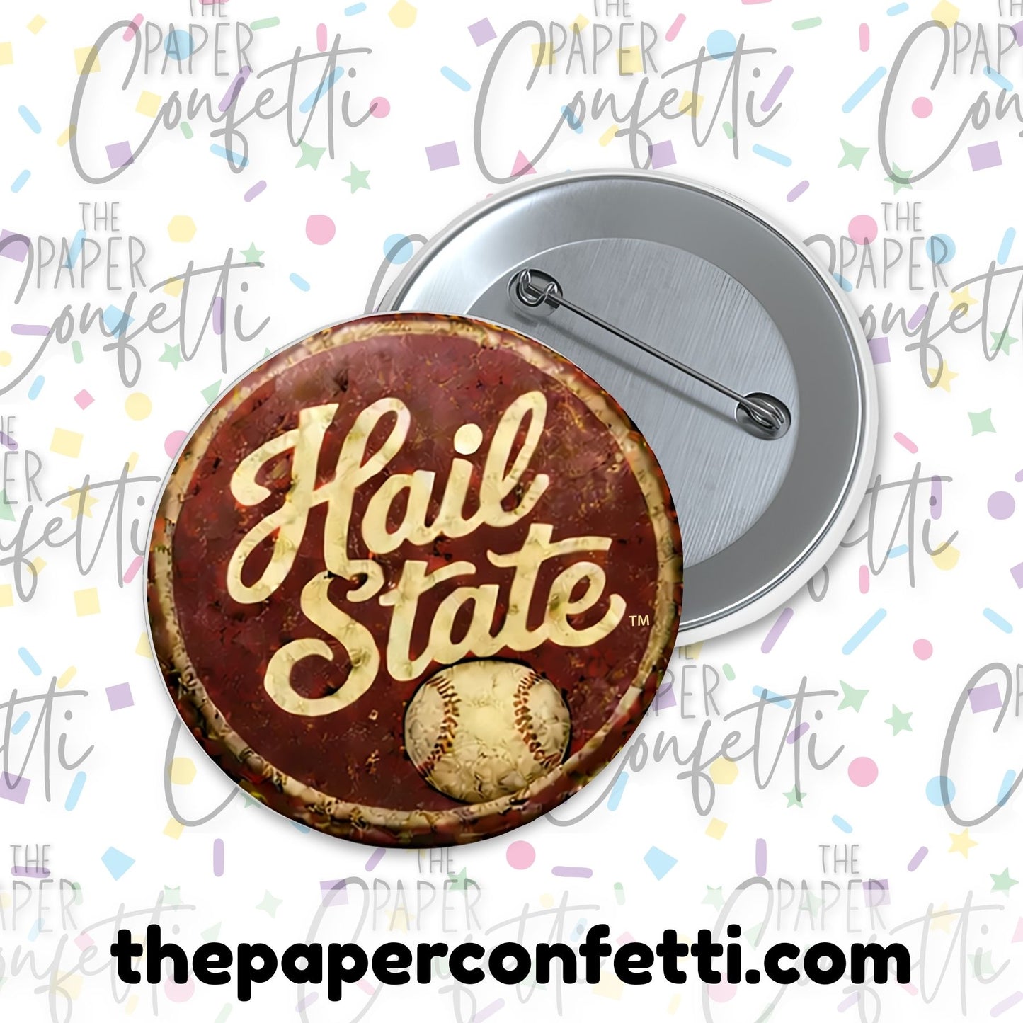 Vintage Hail State Button