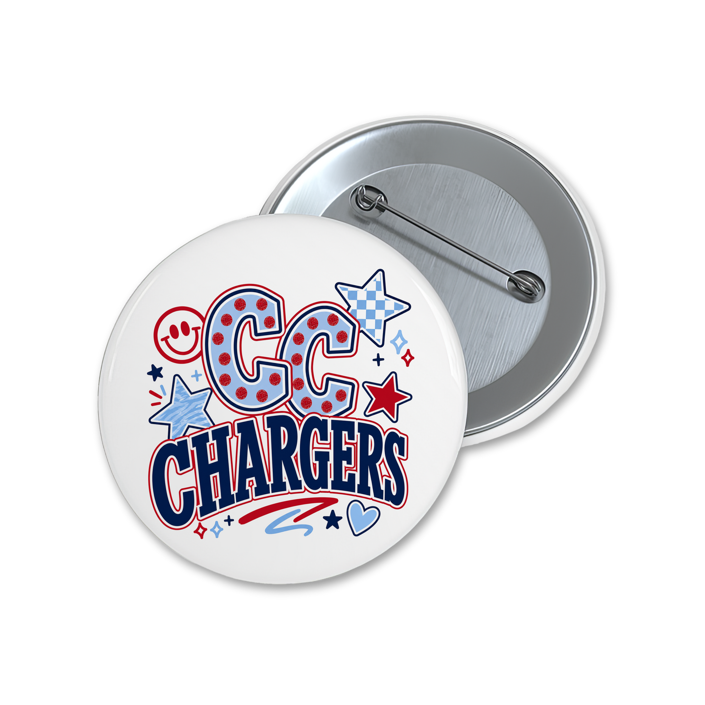 Polka Dot CC Chargers Spirit Button