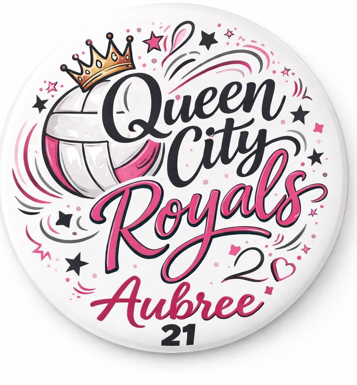 #2 Queen City Button with player Name & Number