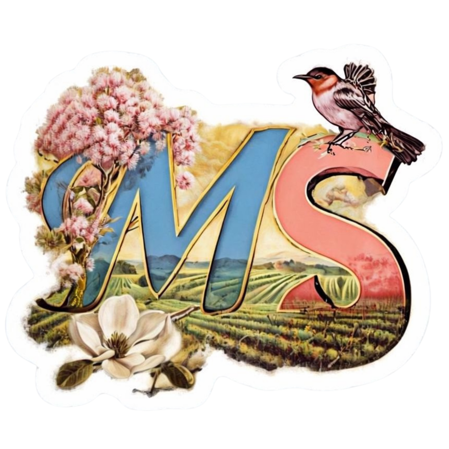 Vibrant MS Kiss-Cut Stickers - Nature & Floral Design