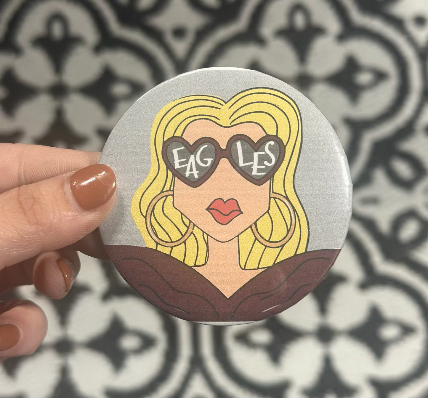 Preppy Girl Eagle Spirit Button