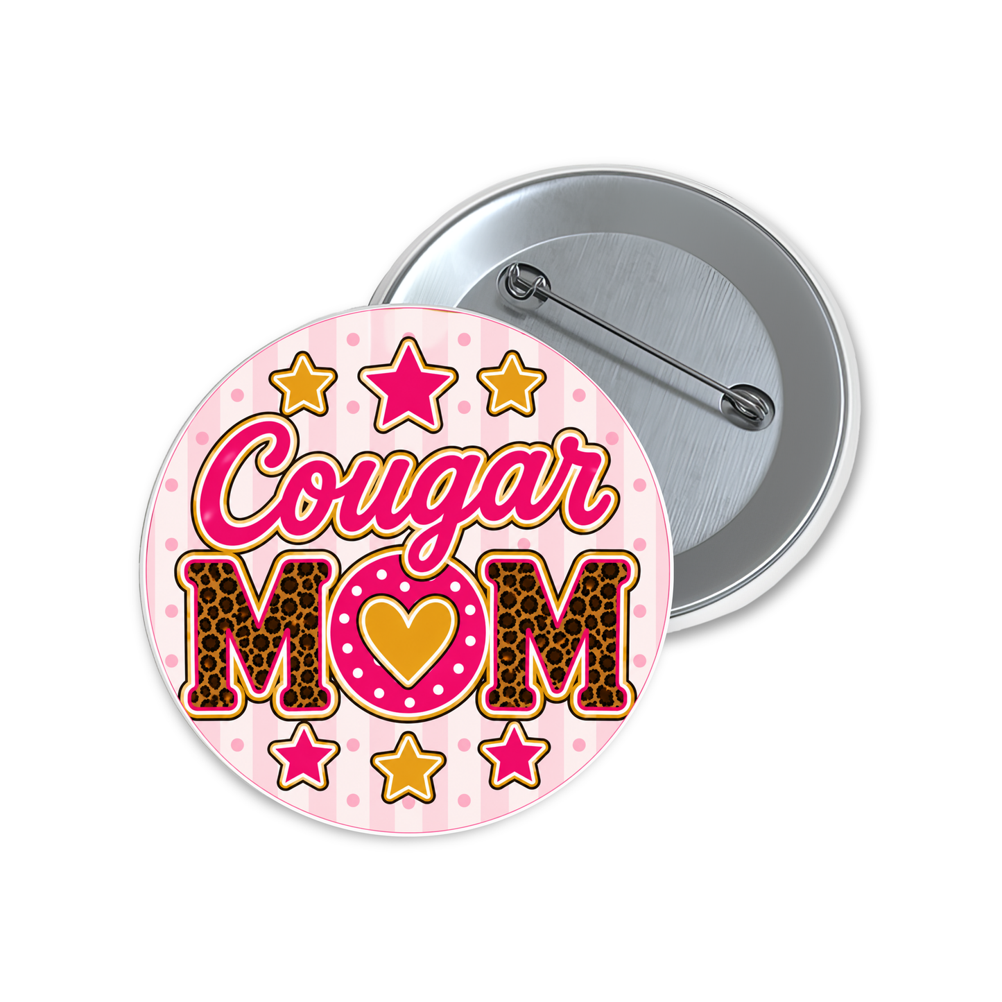 Pink Stripe and Polka Dot Cougar Mom