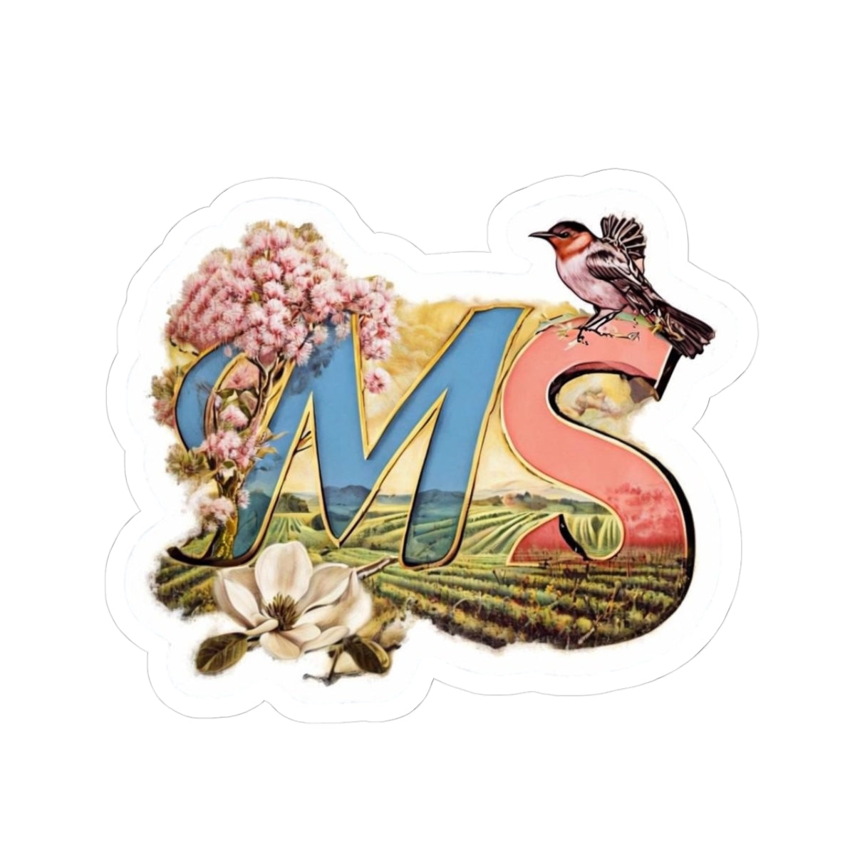 Vibrant MS Kiss-Cut Stickers - Nature & Floral Design