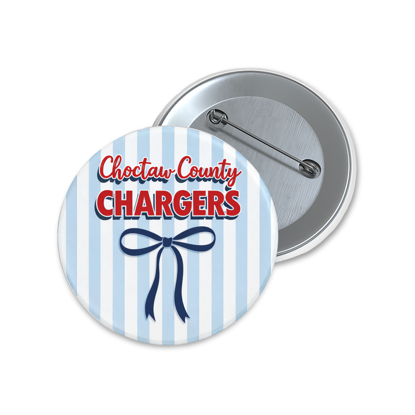 Striped Chargers with Bow Spirit Button