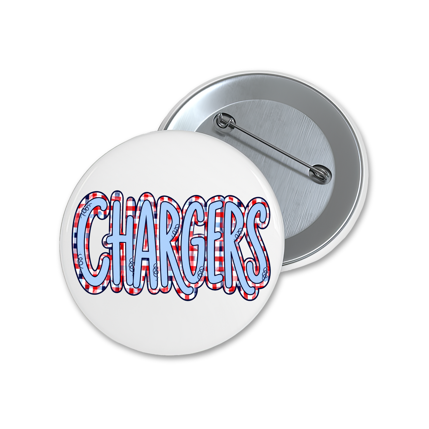 Plaid Chargers Spirit Button