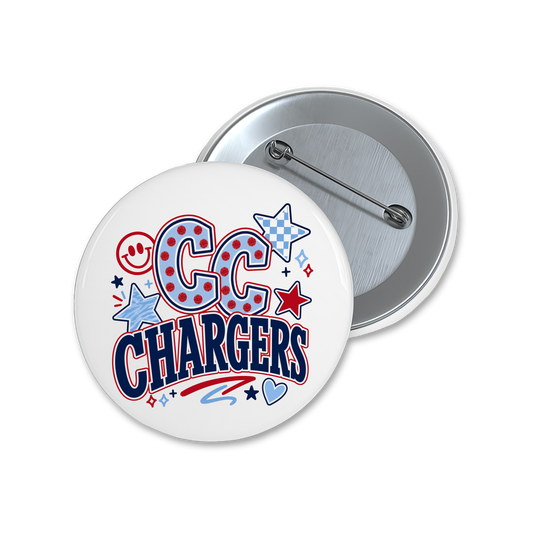 Polka Dot CC Chargers Spirit Button