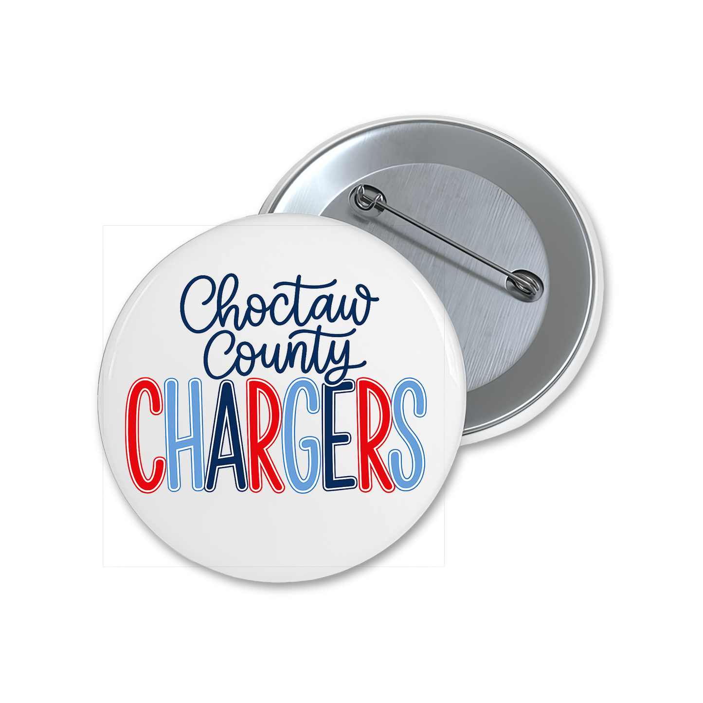 Choctaw County Chargers Spirit Button