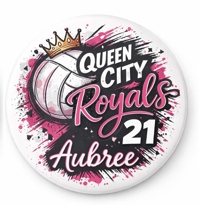 #4 Queen City Button with player Name & Number