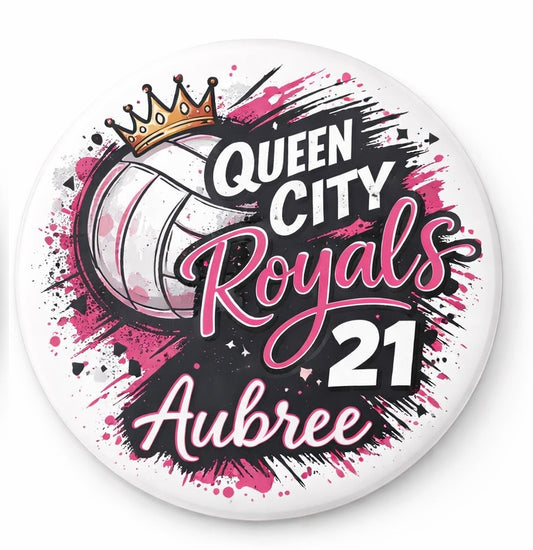 #4 Queen City Button with player Name & Number