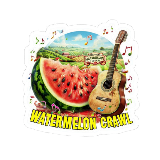 Watermelon Crawl Kiss Cut Sticker - country music sticker