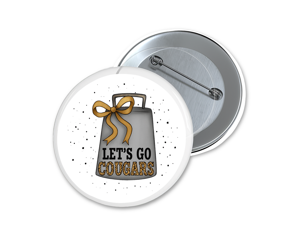 Let’s Go Cougars with Cowbell Cowbell Button – The Paper Confetti