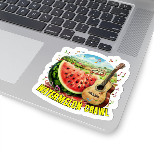 Watermelon Crawl Kiss Cut Sticker - country music sticker