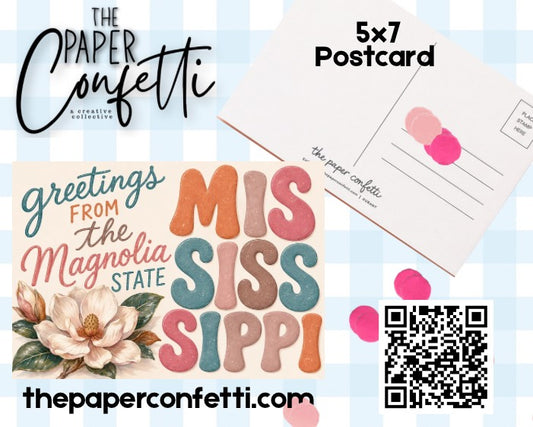 Greetings from the Magnolia State Postcard